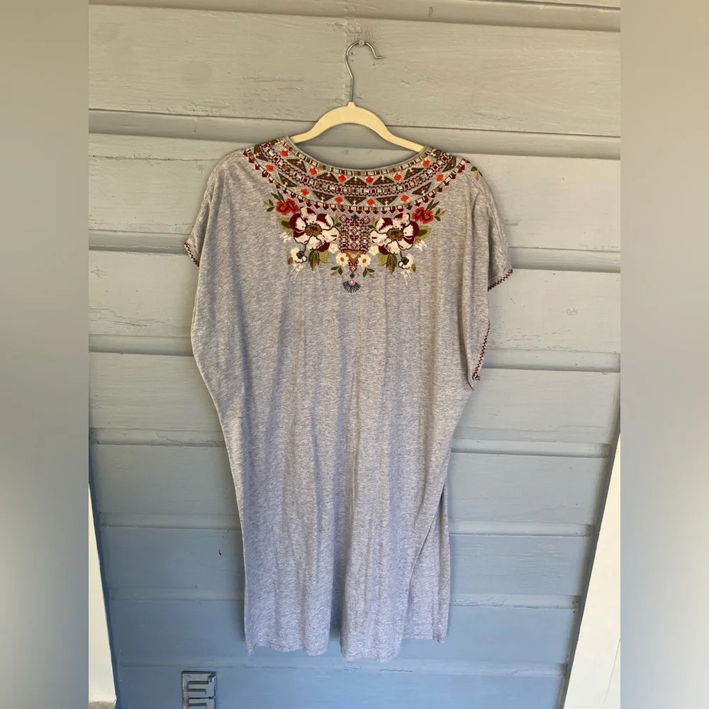 Johnny Was BEATRIZ KNIT TUNIC DRESS - Gray - XL - Picture 5 of 6